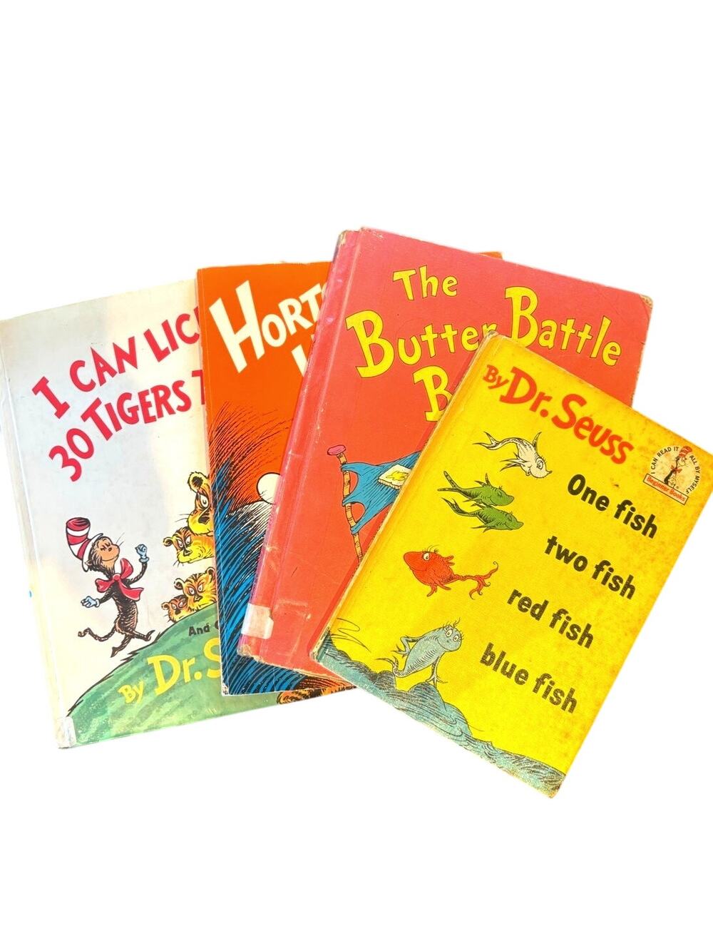 Four Fun VTG Dr. Seuss books, Fish, Tigers, Butter Battle, Horton - FAIR